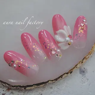 ショート カラー ネイル 赤羽 アウラ ネイルファクトリーのネイルデザイン