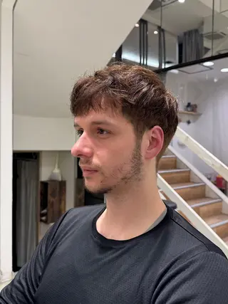 ショート カラー パーマ メンズ メンズ似合わせ特化 🚹🔥来海のヘアスタイル