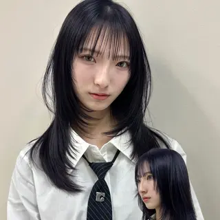 ミディアム 🌹ハッシュカット、 レイヤー韓国ヘア🌹のヘアスタイル