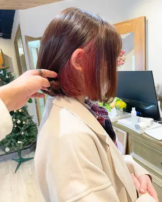 ミディアム カラー パーマ 髪質改善/ブリーチ 田代 龍我のヘアスタイル