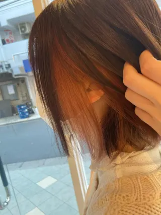 ミディアム カラー 菊地 美憂のヘアスタイル