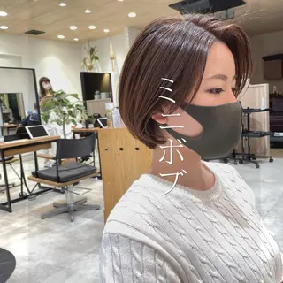 ショート カラー パーマ 似合わせ レイヤー須川のヘアスタイル