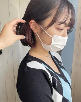 ショート カラー パーマ ヘアアレンジ 透明感color 🥣suzunaのヘアスタイル