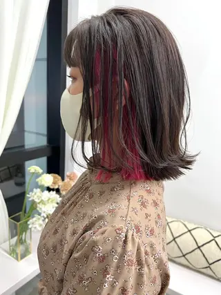 ミディアム カラー NIKO/名古屋/ 伏見/花屋併設のヘアスタイル