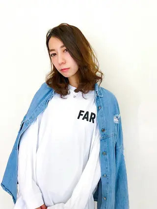 セミロング hair gladness WORLD所属・吉田 幸司のヘアスタイル