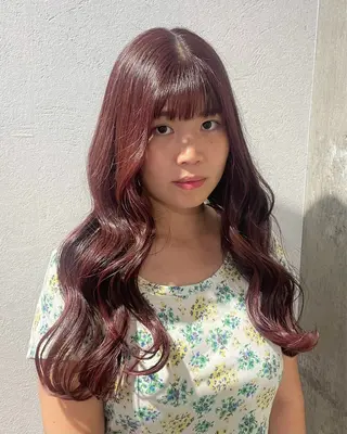 ロング ハルカ/暖色カラー/ ブリーチカラーのヘアスタイル