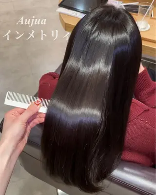 セミロング 韓国風ﾊﾟｰﾏ❁﻿ fu-ka❁艶ｶﾗｰのヘアスタイル