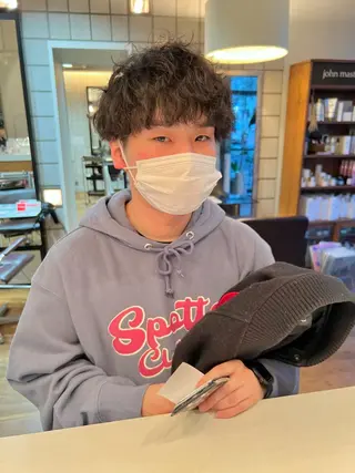 パーマ メンズ メンズパーマ/ ハイトーン/古川晴輝のヘアスタイル