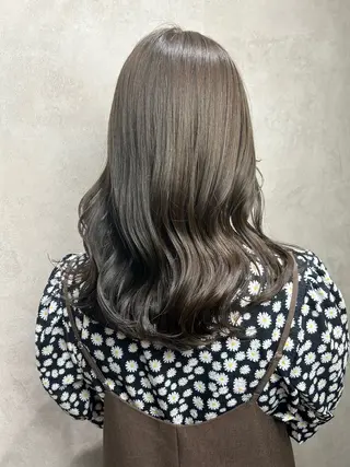 セミロング カラー 💎色落ち綺麗に白肌 ラベンダー💎りんのヘアスタイル