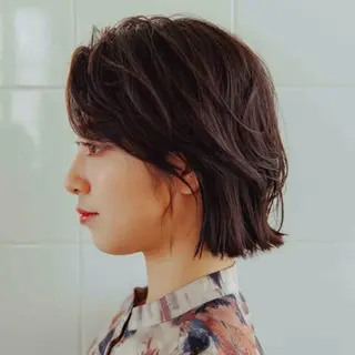 ミディアム カラー ハイトーン/ボブ/ ハイライト🌱ᩚ涼介のヘアスタイル