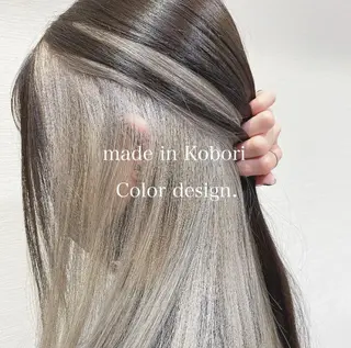 ロング カラー レイヤーカット/ 前髪顔周りカットのヘアスタイル