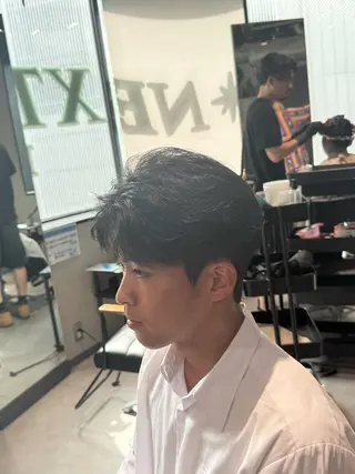ショート メンズ 韓国特化🇰🇷愁斗 センターパートパーマのヘアスタイル