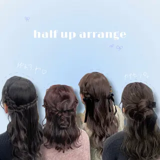 セミロング ヘアアレンジ JUNSHIN🦋 ヘアセット／カラーのヘアスタイル