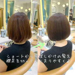 ショート カラー 髪質改善/縮毛矯正/ ボブ/店長/水野拓也のヘアスタイル