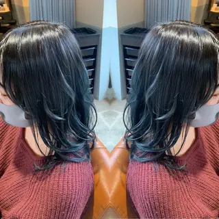 セミロング カラー 韓国🇰🇷 ✂︎hair 内田愛のヘアスタイル