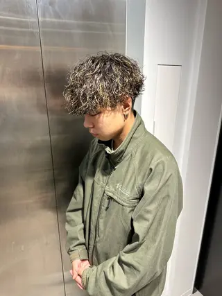 ショート カラー パーマ ヘアアレンジ メンズ キッズ 🔥メンズパーマ🔥 菅原楓のヘアスタイル