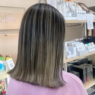 ミディアム カラー 髪質改善/ストレート /透明感/西川奈穂のヘアスタイル