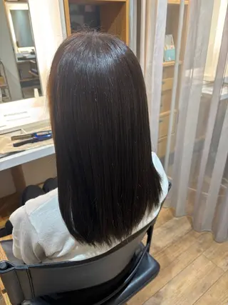 セミロング カラー 杉田 礼のヘアスタイル
