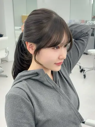 ロング カラー 韓国ヘア/レイヤー/ 顔まわり足立遥奈のヘアスタイル