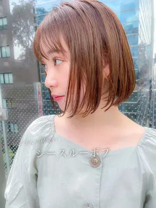 ショート カラー 顔周りレイヤー/ボブ 銀座✨中野まさひろのヘアスタイル
