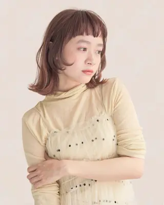 ミディアム カラー Joule 建山美友のヘアスタイル