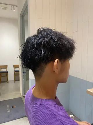 ショート パーマ メンズ エリア唯一🌈ᵕ̈* 派手髪モリヤ🌺のヘアスタイル