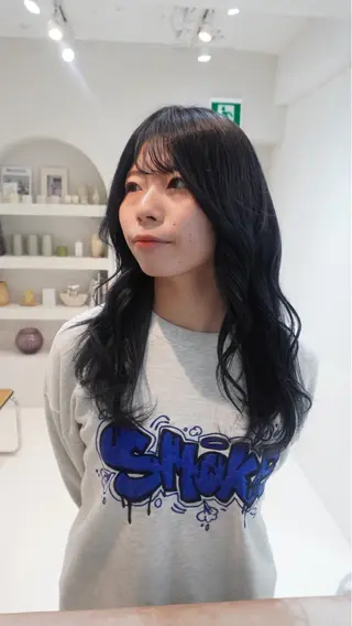 ミディアム カラー 透明感グレージュ カラー大夢🫧のヘアスタイル
