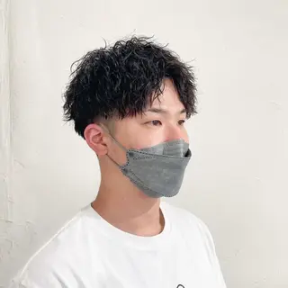 ショート パーマ メンズ soin by poshのヘアスタイル