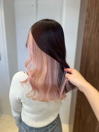 ミディアム カラー ヘアアレンジ 💕ブリーチカラー☁ 髪質改善💖サワのヘアスタイル