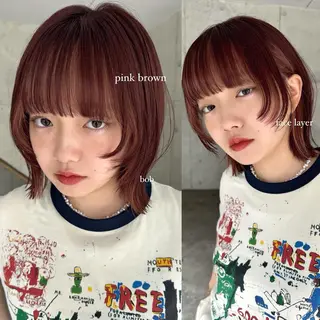 ショート カラー yuuka/ボブ/ダ ブルカラー/髪質改善のヘアスタイル