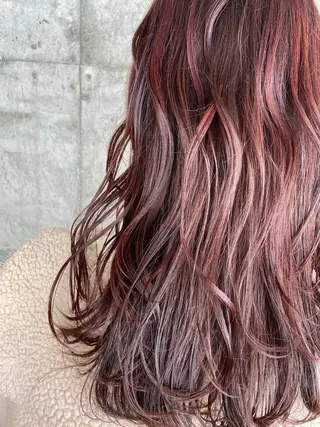 セミロング カラー ヘアアレンジ ❤️カラー得意 🧡松浦睦樹❤️のヘアスタイル