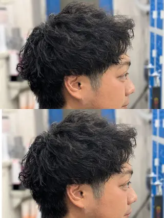 メンズ パーマ メンズパーマ/顔周り レイヤーボブえのもとのヘアスタイル