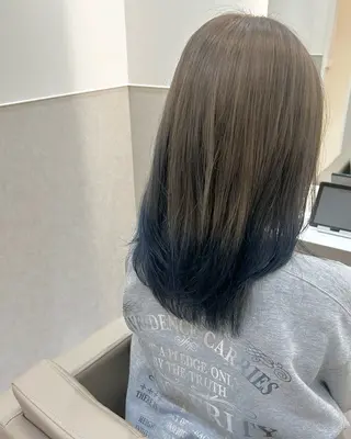 セミロング カラー 韓国ヘア nanahaのヘアスタイル
