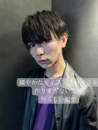 ショート excia渋谷所属・曲がる縮毛矯正 センターパート/翼のヘアスタイル