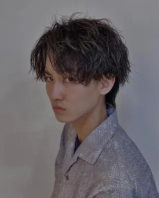 ショート パーマ メンズ 静岡/草薙パーマ メンズバレイヤージュのヘアスタイル