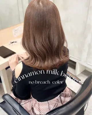 ミディアム カラー misaki🩰🤍 まろみ透け感カラーのヘアスタイル