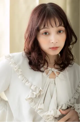 セミロング カラー パーマ ヘアアレンジ 🫧艶髪🫧髪質改善 🩶石川真歩🩶のヘアスタイル