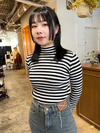 ミディアム カラー パーマ レイヤー/似合わせ TAKUYAのヘアスタイル