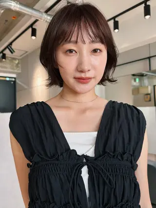 ショート カラー パーマ 🫧小顔×似合わせ× 透明感カラー🫧のヘアスタイル