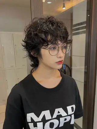 ショート 🌀デザインパーマ 村中　仁人のヘアスタイル