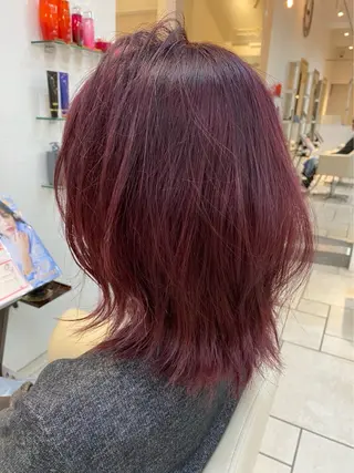 ミディアム カラー 舩谷 宙のヘアスタイル