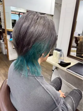 ショート カラー パーマ ヘアアレンジ メンズ 💚U-topia 💚佐藤優來💚のヘアスタイル