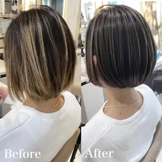 ミディアム カラー 山崎俊輔/髪質改善 /バレイヤージュのヘアスタイル
