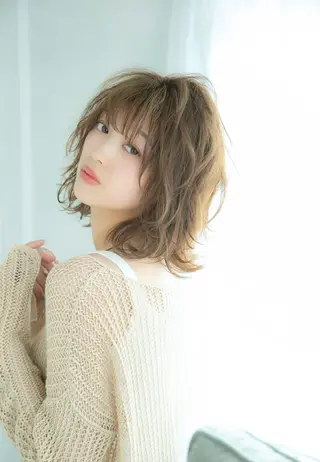 ミディアム レイヤー/韓国❣️ 美髪矯正/おばかんのヘアスタイル