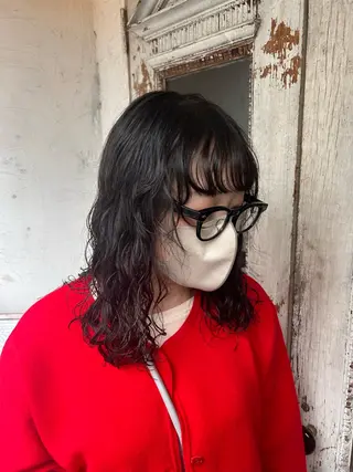 セミロング カラー パーマ お任せヘア☘️☘️ 及川渚のヘアスタイル