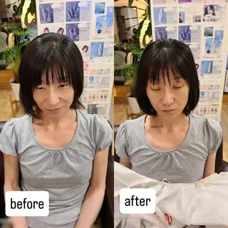 ミディアム シ マのヘアスタイル