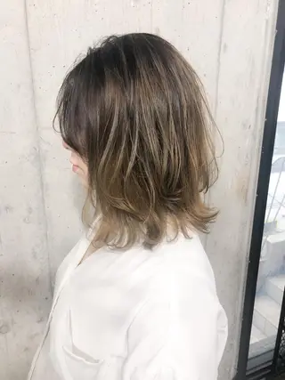 ミディアム カラー 北條 優輝のヘアスタイル
