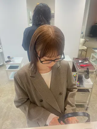 ミディアム カラー 𝘚𝘶𝘻𝘶 𓂃𓈒𓏸のヘアスタイル