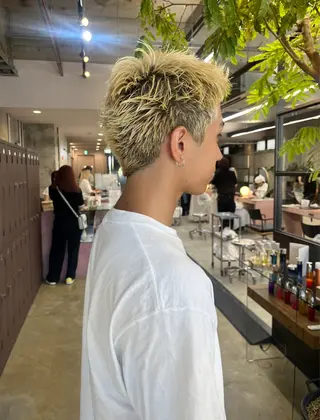 ショート カラー メンズ ナガノリノ /ボブ/ ベージュ/暖色のヘアスタイル