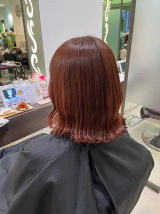 ミディアム ぷつっとボブ/ちゅる ピンク/mika☆のヘアスタイル